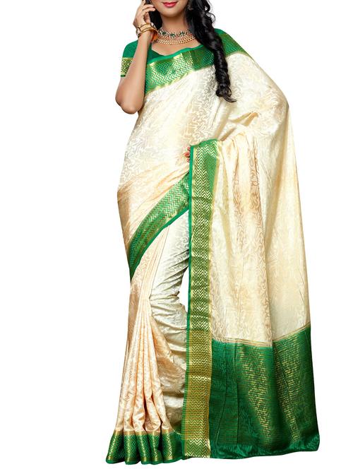 cream mysore silk saree - 12985097 - Very Small Image - 1