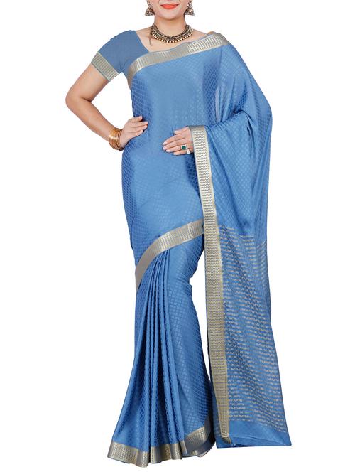 blue mysore silk saree - 12985102 - Very Small Image - 1