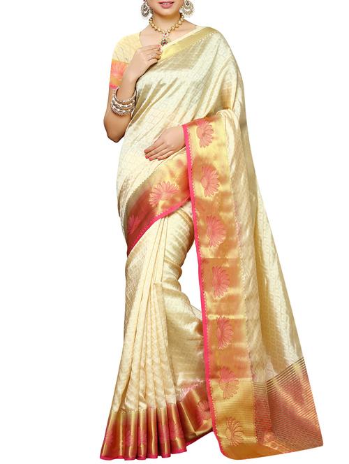 cream mysore silk saree - 12985122 - Very Small Image - 1