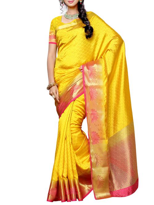 yellow mysore silk saree - 12985123 - Very Small Image - 1