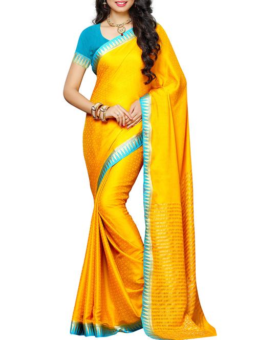 yellow mysore silk saree - 12985134 - Very Small Image - 1