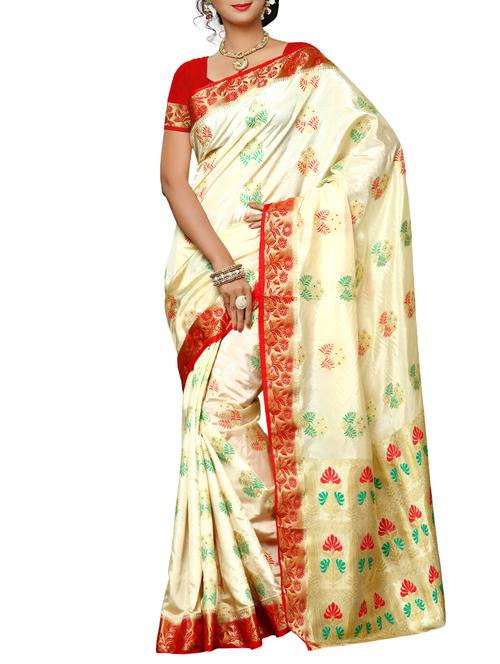 cream mysore silk saree - 12985154 - Very Small Image - 1