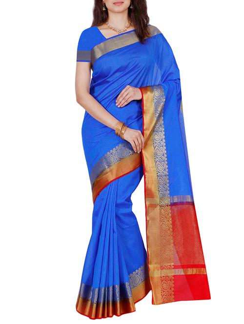 blue mysore silk saree - 12985195 - Very Small Image - 1