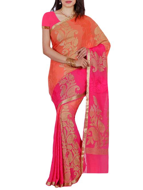 multicolored chiffon woven saree - 12985354 - Very Small Image - 1