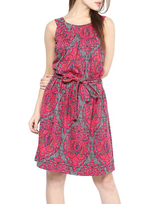 pink printed cotton dress - 12987134 - Very Small Image - 1