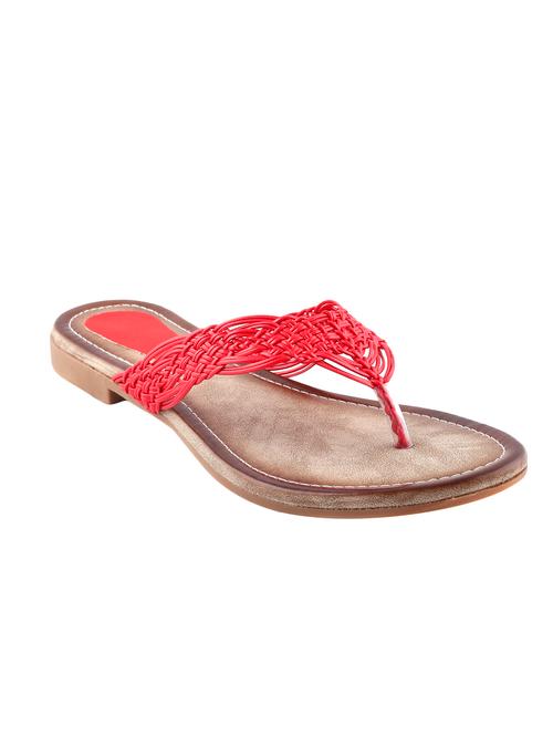 red pu toe separator sandals - 12987201 - Very Small Image - 1