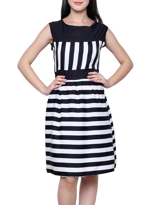 black cotton stripe dress - 12988766 - Very Small Image - 1