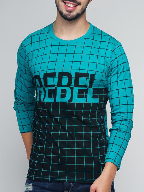 turquoise window pane checkered t-shirt - 12989671 - Very Small Image - 1