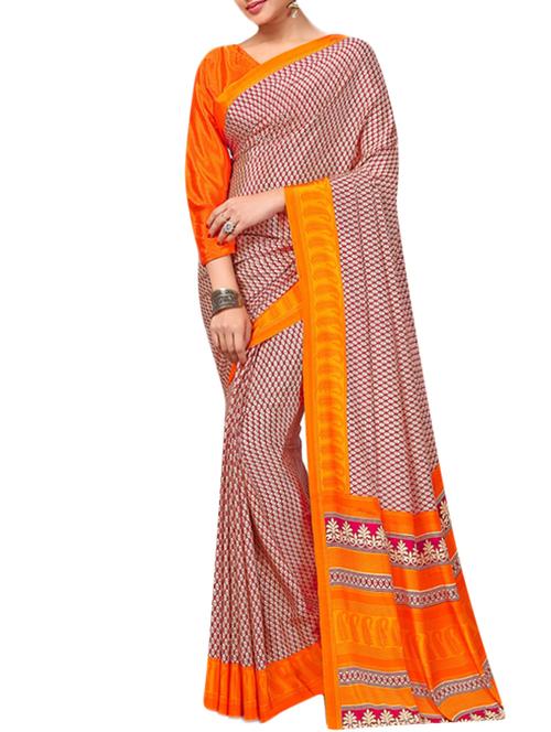 multi colored silk printed saree with blouse - 12991212 - Very Small Image - 1
