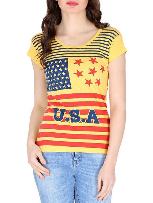 yellow cotton regular tee - 12992144 - Very Small Image - 1