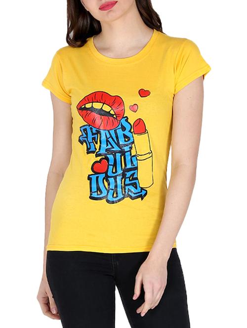 yellow cotton quirky print tee - 12992175 - Very Small Image - 1