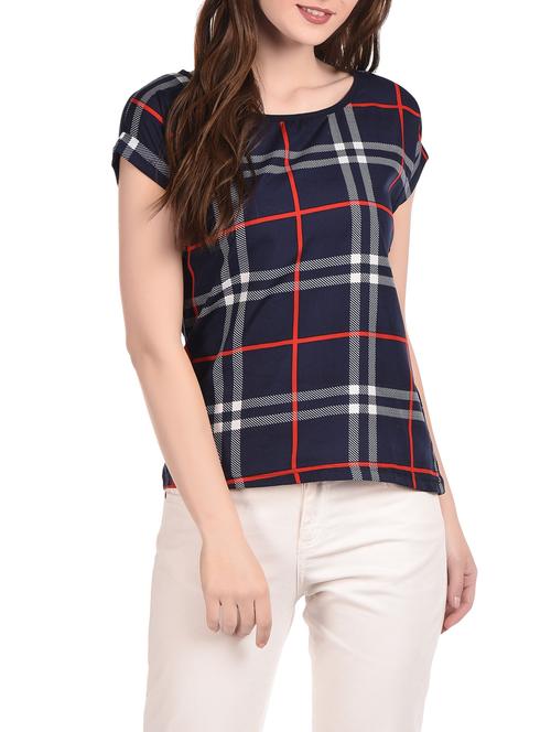 women's straight round neck top - 12994075 - Very Small Image - 1