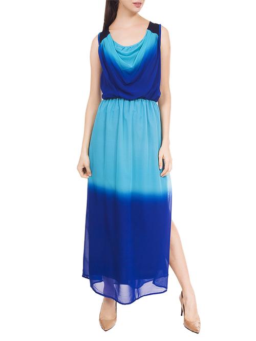 blue polyester blouson dress - 12994305 - Very Small Image - 1