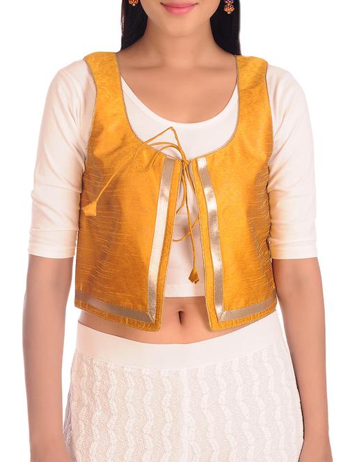 yellow silk blend ethnic jacket - 12994918 - Very Small Image - 1