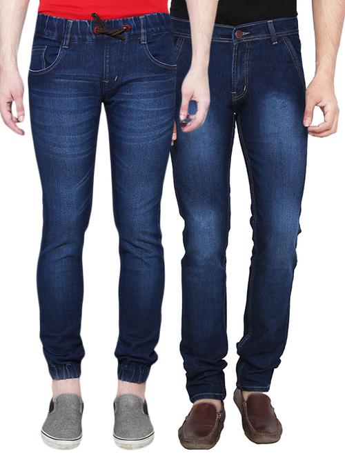 blue denim joggers and regular jean - 12995933 - Very Small Image - 1