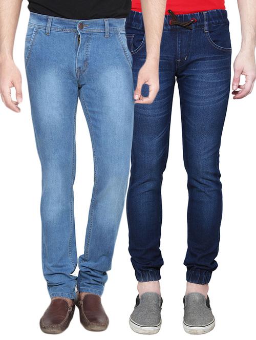 blue denim joggers and regular jean - 12995934 - Very Small Image - 1