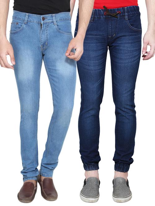 blue denim joggers and regular jean - 12995941 - Very Small Image - 1