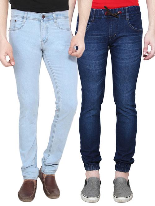 blue denim joggers and regular jean - 12995945 - Very Small Image - 1