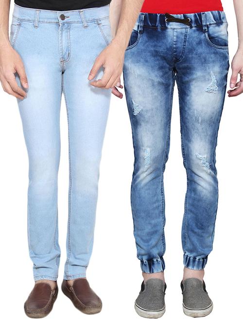 blue denim joggers and regular jean - 12995950 - Very Small Image - 1