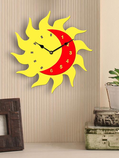 sehaz artworks firemoon yellow and red wall clocks - 12996626 - Very Small Image - 1