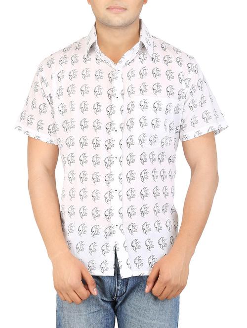 white printed casual shirt - 12997234 - Very Small Image - 1