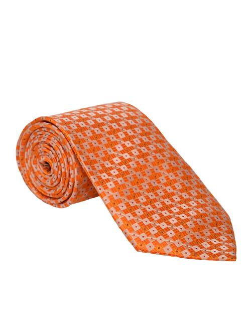 orange icro tie, pocket square and a pair of cufflinks - 12999721 - Very Small Image - 1