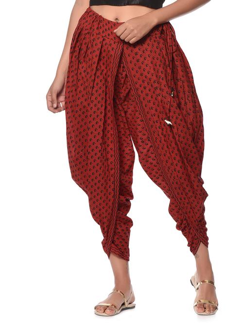 red cotton dhoti salwar - 12999746 - Very Small Image - 1