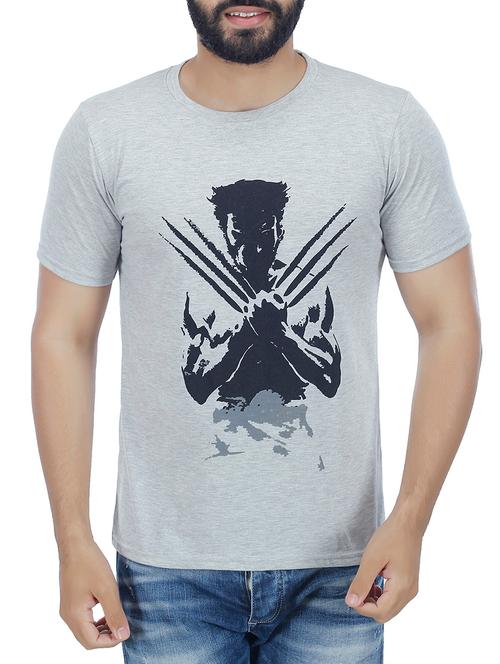 grey cotton printed t-shirt - 13000248 - Very Small Image - 1