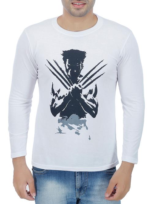 white cotton printed t-shirt - 13000314 - Very Small Image - 1