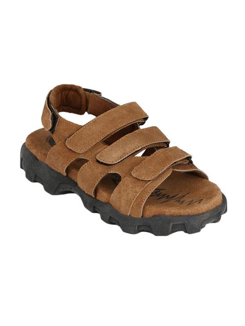 brown suede back strap floaters - 13002991 - Very Small Image - 1