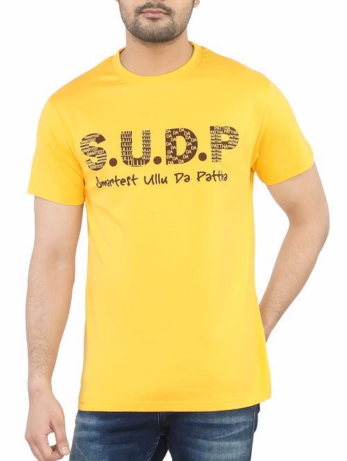 yellow cotton printed t-shirt - 13004117 - Very Small Image - 1