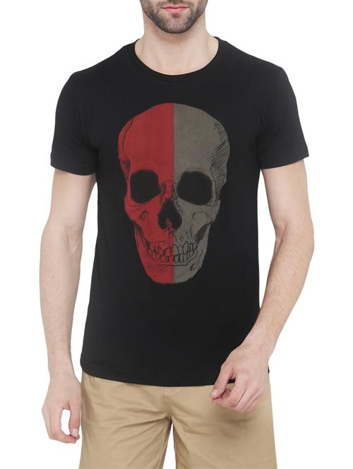 black cotton printed t-shirt - 13004151 - Very Small Image - 1
