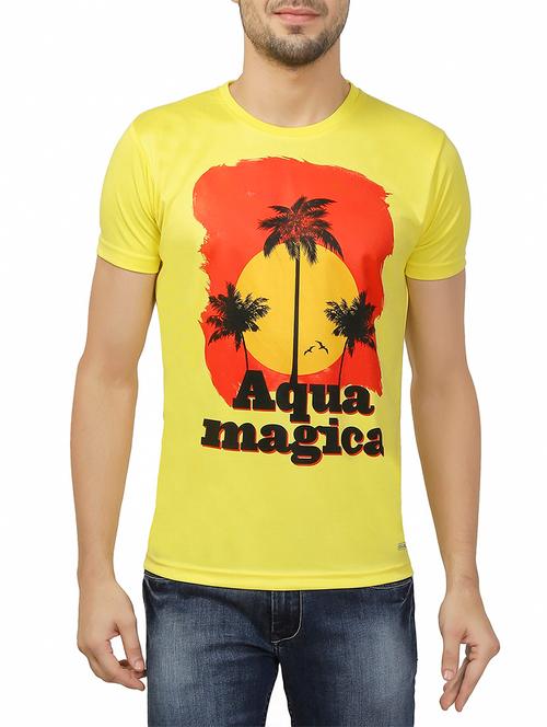 yellow cotton printed t-shirt - 13004166 - Very Small Image - 1