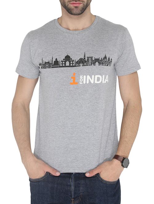 grey cotton printed t-shirt - 13004250 - Very Small Image - 1