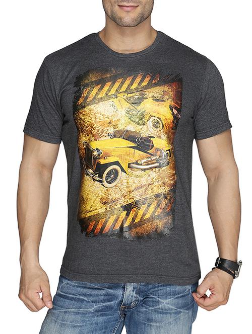 grey cotton printed t-shirt - 13004331 - Very Small Image - 1