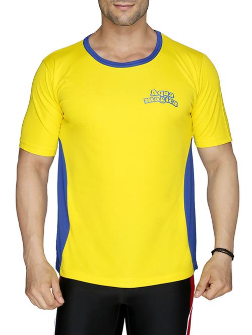 yellow cotton colour block t-shirt - 13004397 - Very Small Image - 1