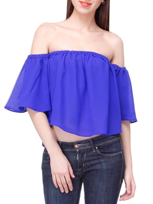 blue georgette top - 13005235 - Very Small Image - 1