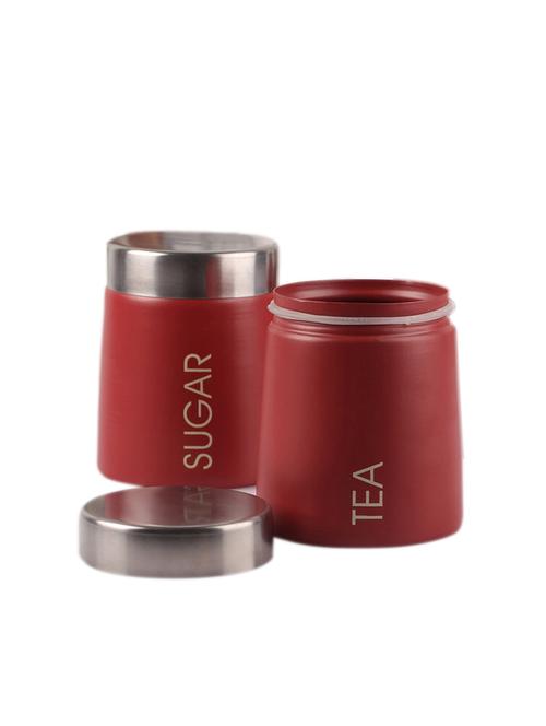 maroon conical tea & sugar containers - 13005495 - Very Small Image - 1