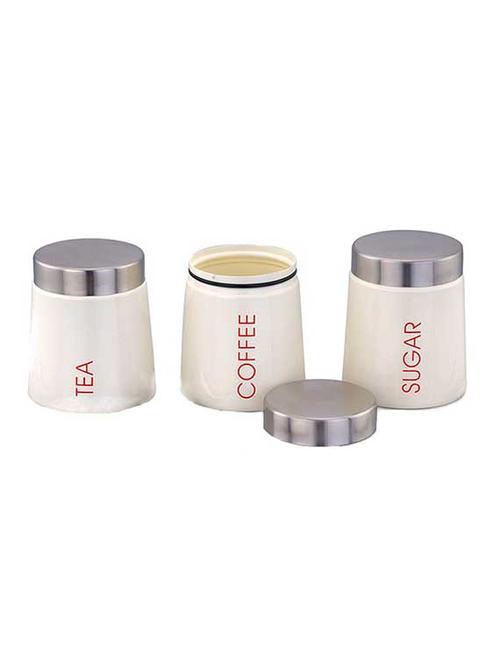 cream conical tea, coffee & sugar canister - 13005498 - Very Small Image - 1
