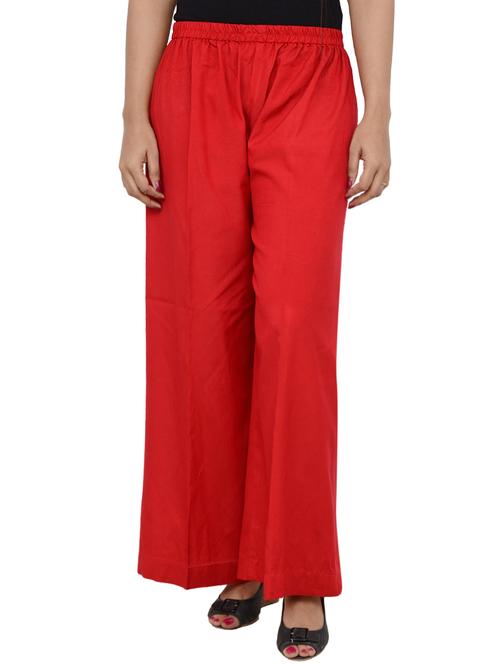 red cotton silk palazzo - 13007740 - Very Small Image - 1