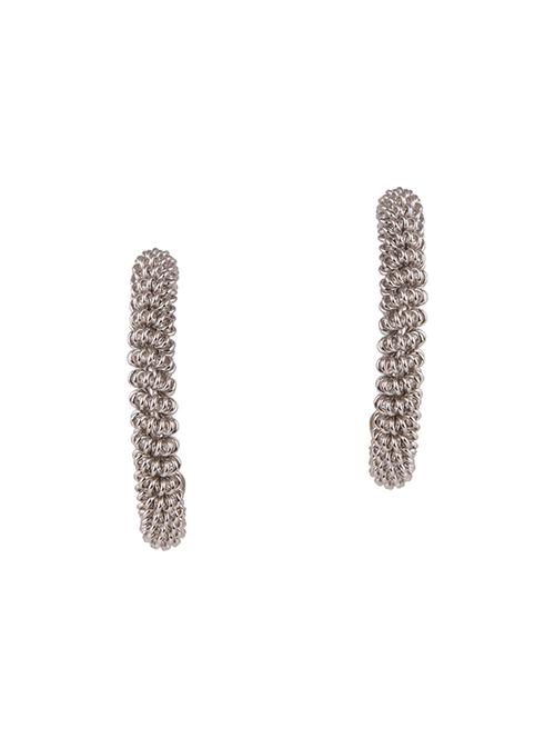 silver metal hoop earrings - 13009540 - Very Small Image - 1