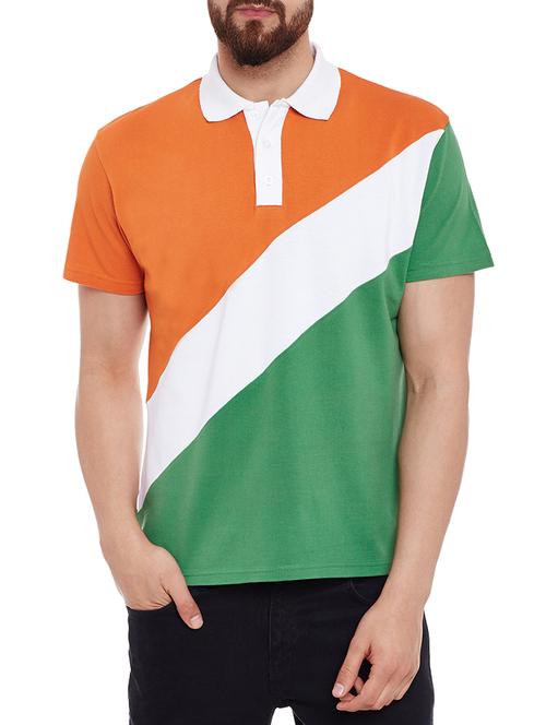 tri colored cotton color block t-shirt - 13009588 - Very Small Image - 1