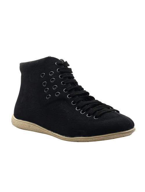 black synthetic laceup boots - 13009890 - Very Small Image - 1