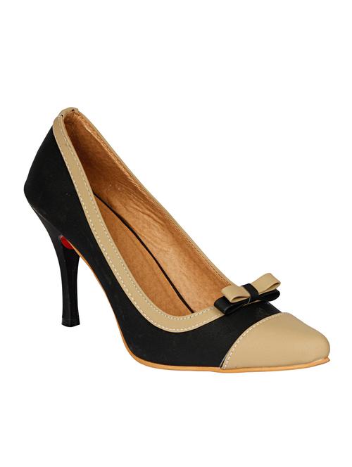 black leatherette slip on pumps - 13010140 - Very Small Image - 1