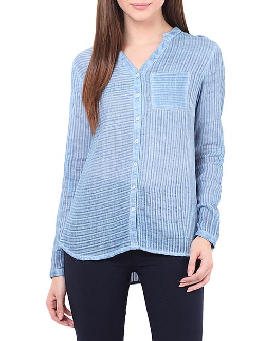 blue cotton regular shirt - 13010253 - Very Small Image - 1