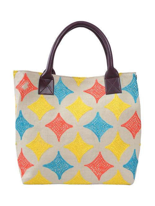 multi colored canvas handbag - 13011714 - Very Small Image - 1