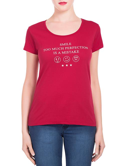 red printed cotton regular top - 13021284 - Very Small Image - 1