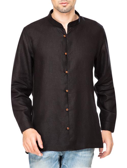 black cotton casual shirt - 13022664 - Very Small Image - 1