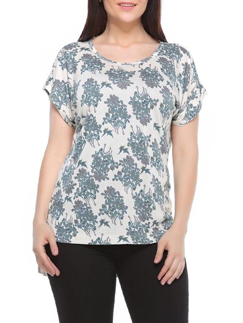 white printed cotton regular tee - 13023170 - Very Small Image - 1