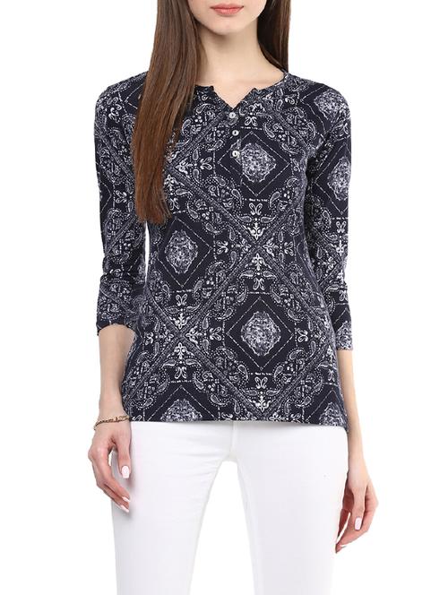 black printed cotton top - 13023182 - Very Small Image - 1